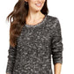 Style & Co Women's Textured Eyelash Sweater Black Size Medium