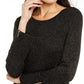 Alfani Women's Glitter-Knit Tunic Sweater Black Size XX Large