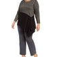Alfani Women's Colorblocked Asymmetrical Sweater Black Size 2X
