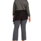Alfani Women's Colorblocked Asymmetrical Sweater Black Size 2X