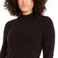 Alfani Women's Mock-Neck Boucle Sweater Black Size Small