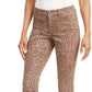 Style & Co Women's Curvy Fit Skinny Printed Jeans Red Size 6