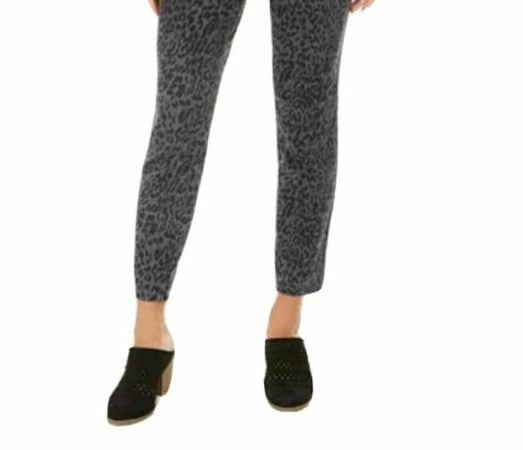 Style & Co Women's Curvy-Fit Skinny Printed Jeans Gray Size 12