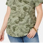 Style & Co Women's Printed V Neck T-Shirt Green Size Medium