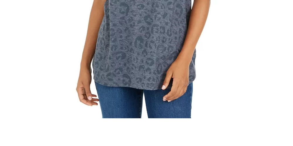 Style & Co Women's Love Graphic T-Shirt Grey Size Medium