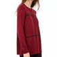 Alfani Women's Grid-Pattern Sweater Red Size XX Large
