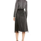 Alfani Women's Swiss-Dot Metallic Midi Skirt Dark Gray Size Petite Small
