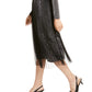 Alfani Women's Swiss-Dot Metallic Midi Skirt Dark Gray Size Petite Small