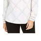 Charter Club Women's Plaid Knit Top White Size Small