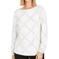 Charter Club Women's Plaid Knit Top White Size X-Large