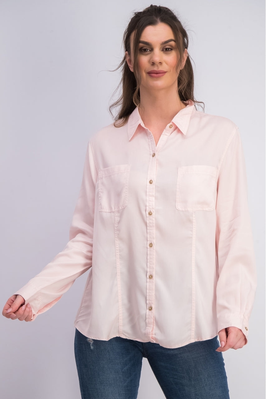 Charter Club Women's Solid Corduroy Shirt Pink Size Medium