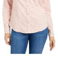 Charter Club Women's Button-Down Cotton Corduroy Shirt Pink Size Petite Small