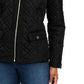 Charter Club Women's Quilted Mandarin-Collar Jacket Black Size Large