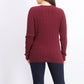 Charter Club Women's Cable-Knit Button-Trim Sweater Red Size Large