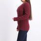 Charter Club Women's Cable-Knit Button-Trim Sweater Red Size Large