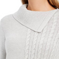 Charter Club Women's Patchwork-Stitch Asymmetrical-Collar Sweater Gray Size Large