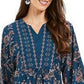 Style & Co Women's Printed Handkerchief-Hem Peasant Top Green Size Extra Small