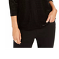 Charter Club Women's Flocked Boat-Neck Top Black Size Petite Medium