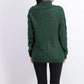 Charter Club Women's Cowl-Neck Cable-Knit Glitter Sweater Green Size Large