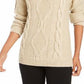 Charter Club Women's Cowl-Neck Cable-Knit Glitter Sweater White Size X-Large