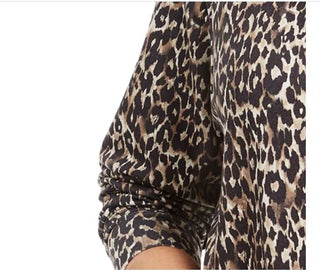 Ideology Women's Plus Printed RoundHem Hoodie Beige khaki Size 3X