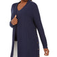 JM Women's Collection Cotton Side-Button Open-Front Cardigan Blue Size Extra Small