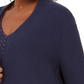 JM Women's Collection Cotton Side-Button Open-Front Cardigan Blue Size Extra Small