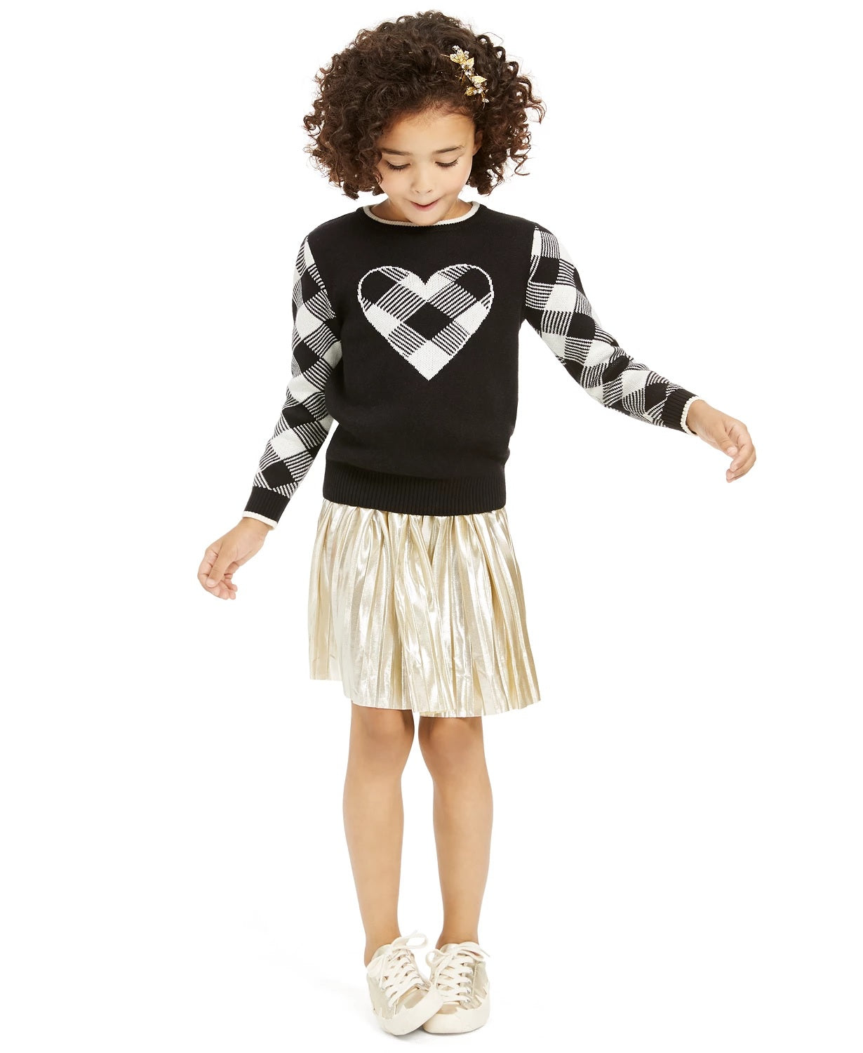 Charter Club Women's Little Girls Buffalo Check Family Sweater Natural Size 3T