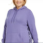 Ideology Women's Plus Snakeskin Printed Panel Hoodie Purple Size 1X