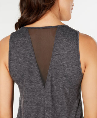Ideology Women's Mesh Back Tank Top Black Size Small