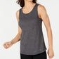 Ideology Women's Mesh-Back Tank Top Dark Gray Size Medium