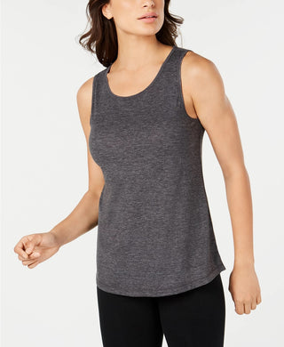 Ideology Women's Mesh-Back Tank Top Dark Gray Size Medium