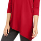 Alfani Women's Petite Asymmetrical Cut-Out Top Red Size Medium