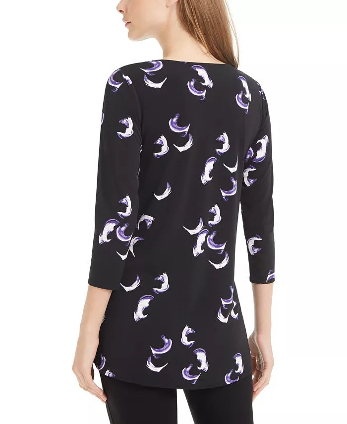 Alfani Women's Petite Hardware-Trim Top Purple Size Medium