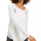 INC International Concepts Women's Peekaboo Grommet Sweater Gray Size Large