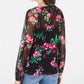 INC International Concepts Women's Printed Lace-Up Top Black Size Small