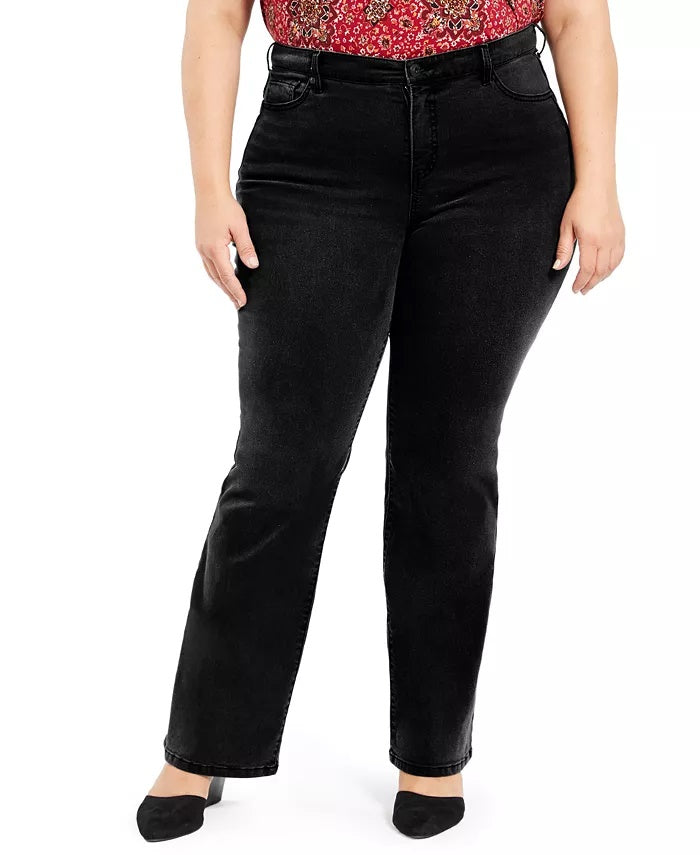 Style & Co Women's Power Sculpt Bootcut Jeans Black Size Petite Small