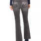 Style & Co Women's Light Wash Embroidered-Pocket Bootcut Jeans Black Size 4