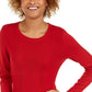 Style & Co Women's Mixed-Stitch Sweater Red Size Extra Small