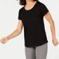 Ideology Women's Mesh-Back T-Shirt Black Size Large