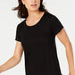 Ideology Women's Mesh-Back T-Shirt Black Size Large