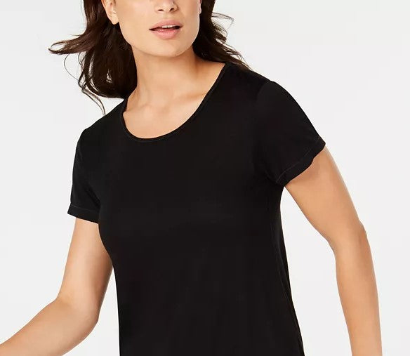 Ideology Women's  Mesh-Back T-Shirt Black Size Small