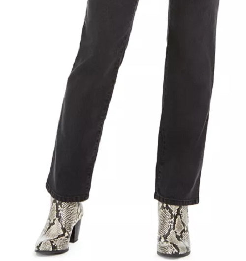 Style & Co Women's Curvy-Fit Straight Leg Jeans Dark Gray Size 14