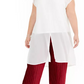 Alfani Women's Split Front Tunic Top White Size 2X