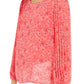 Alfani Women's Petite Floral-Print Pleat-Sleeve Top Pink Size Medium