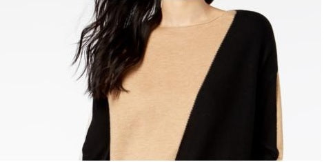 INC International Concepts Women's Colorblocked Sweater Black Size Small