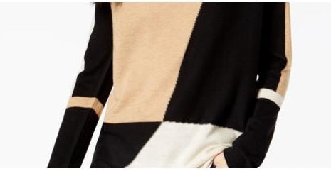 INC International Concepts Women's Colorblocked Sweater Black Size Small