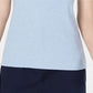 Karen Scott Women's Square Neck Cotton Tank Top Blue Size Small