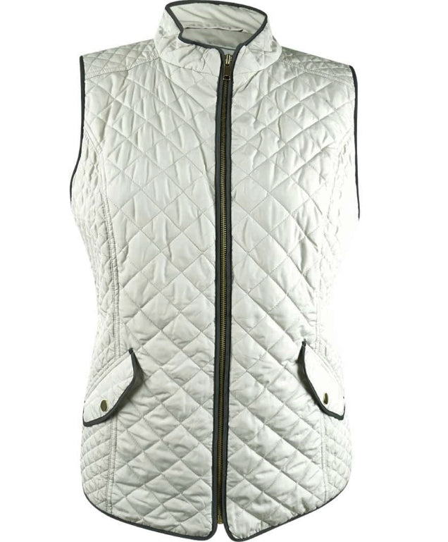 Charter Club Women's Velvet-Flocked Vest White Size Small