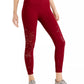 Ideology Women's Seamless Perforated High Rise Leggings Red Size Large
